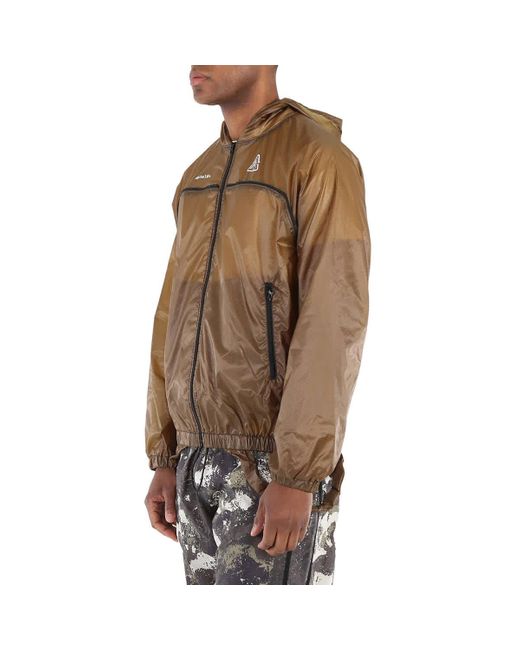 Undercover Brown Logo-print Hooded Performance Packable Bag Jacket for men