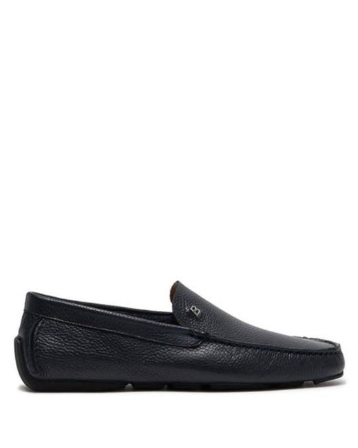Bally Blue Wander Grained Leather Loafers, Brand Size 4.5 Us for men