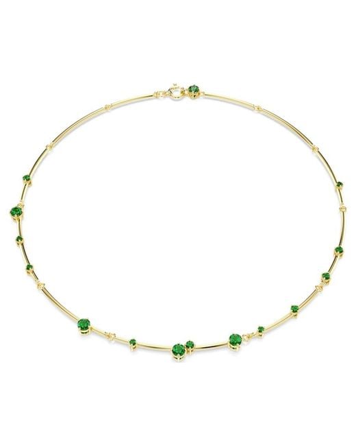 Swarovski Metallic Constella Round-Cuts-Plated Necklace