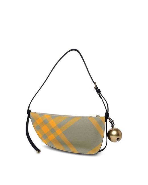 Burberry Metallic Embroidered Canvas Mini Shield Shoulder Bag