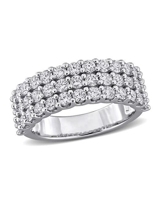 Created Forever Metallic 1 3/4Ct Tw Lab Grown Diamond Triple Row Ring for men