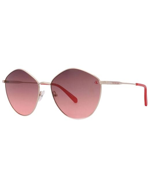 Calvin Klein Pink Gradient Oval Sunglasses Ckj22202s 717 61