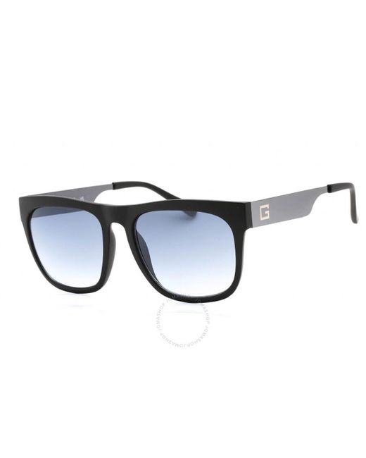 Guess Factory Blue Gradient Square Sunglasses Gf0188 02w 56 for men