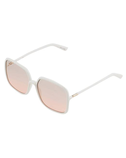 Dior White Stellaire Pink Square Sunglasses Cd40006u 25f 59