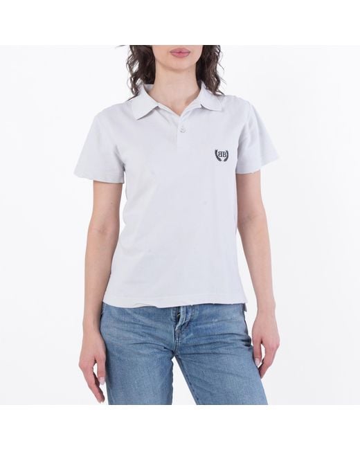 Balenciaga White Slim-Fit Short Sleeve Polo Shirt