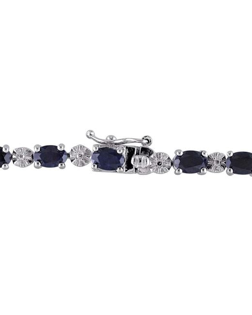 Amour Blue Diamond And 11 1/6 Ct Tgw Sapphire Bracelet for men