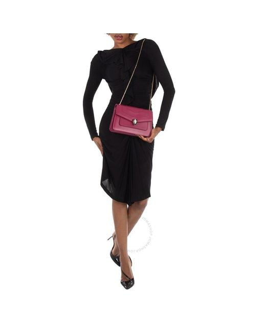 BVLGARI Purple Serpenti Forever Medium Shoulder Bag