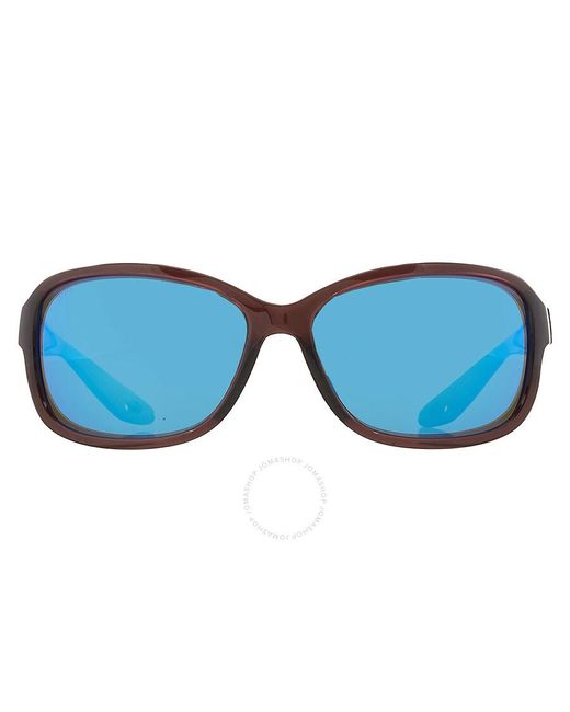 Costa Del Mar Blue Seadrift Mirror Polarized Glass Rectangular Sunglasses 6s9114 911402 58