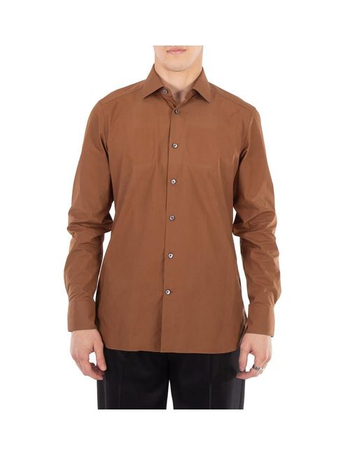 ermenegildo zegna dress shirt White Navy Blue Stripes 41 - 16 Shoulder yoke and two single pleats at back Ermenegildo Zegna Button Down Dress