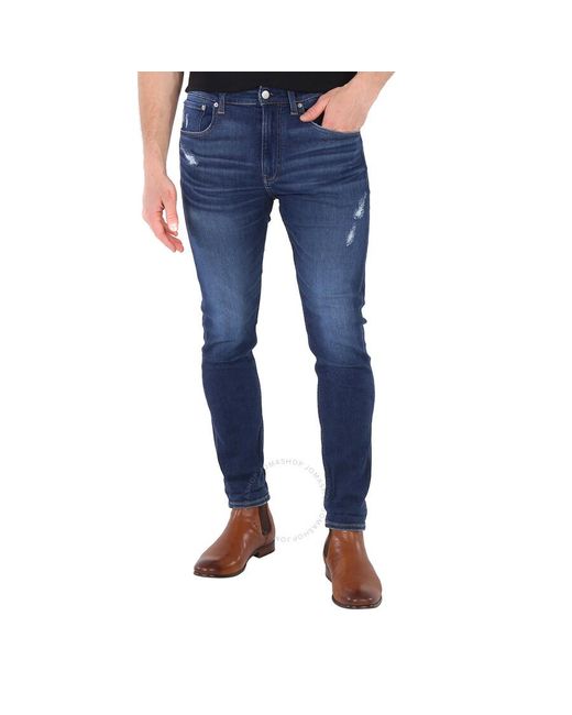 Calvin Klein Blue Soft Taper Fit Jeans for men