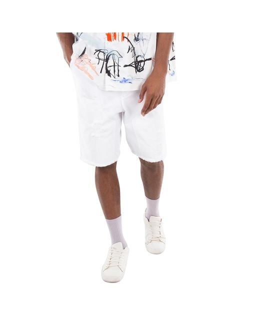 Etudes Studio White Friche Shorts Denim Shorts, Brand Size 46 (Us for men