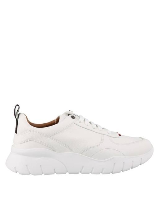 Bally White Bienne Biggy Leather Low-Top Sneakers, Brand Size 40 Us for men