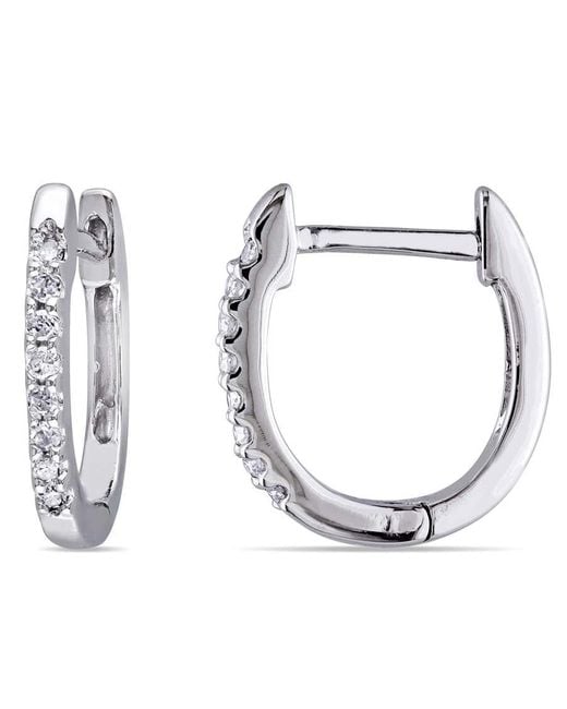 Amour Metallic 1/10 Ct Tw Diamond Hoop Earrings