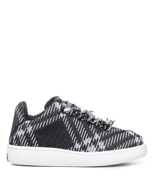 Burberry Blue Check Knit Box Low-Top Sneakers, Brand Size 43 Us for men