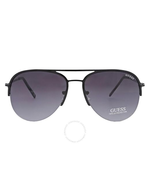 Guess Factory Gray Gradient Pilot Sunglasses Gf0224 01b 58 for men