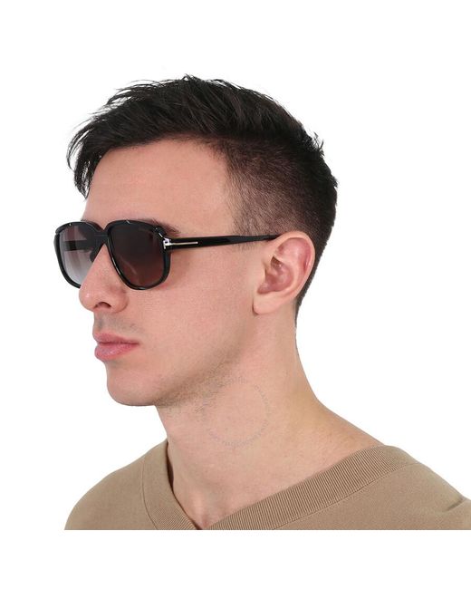 Tom Ford Black Anton Smoke Gradient Square Sunglasses Ft1024 01b 59 for men
