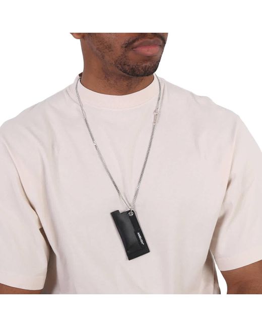 Ambush Metallic Er Leather Lighter Case Necklace for men
