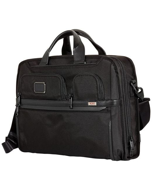Tumi Black Compact Large Laptop Briefcase for men