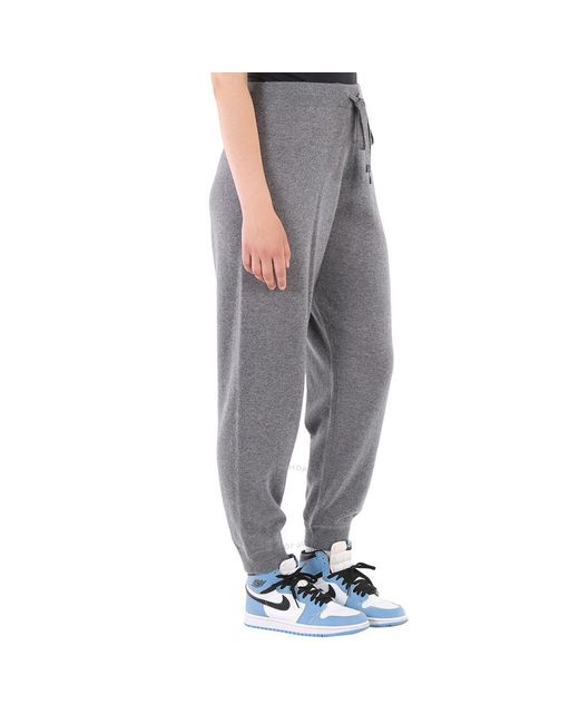 Moncler Gray Medium Wool And Cashmere Knitted Track Pants