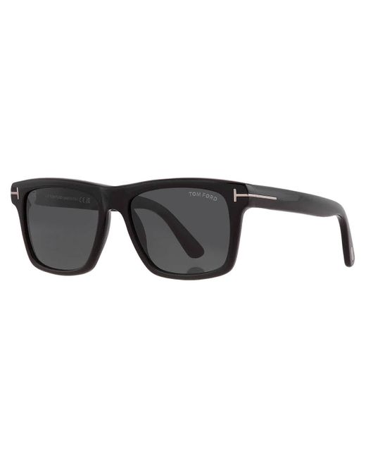 Tom Ford Black Buckley Smoke Square Sunglasses Ft0906-n 01a 56 for men