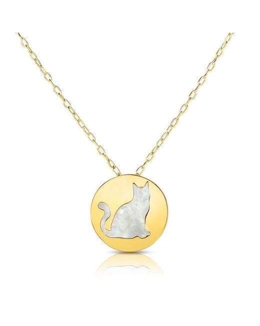 Tresorra Metallic 14K Cat Mother Of Pearl Necklace
