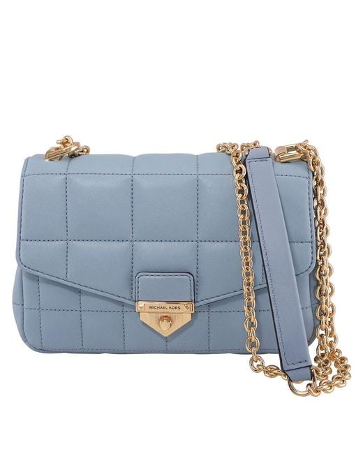 Michael Kors Blue Soho Small Quilted Leather Shoulder Bag