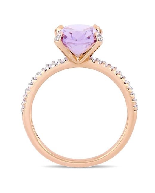 Amour Purple 2 3/8 Ct Tgw Rose De France And 1/10 Ct Tw Diamond Ring