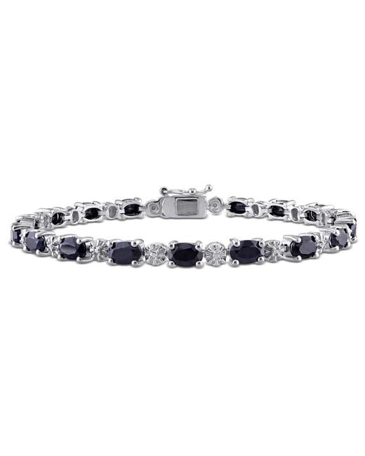 Amour Blue Diamond And 11 1/6 Ct Tgw Sapphire Bracelet