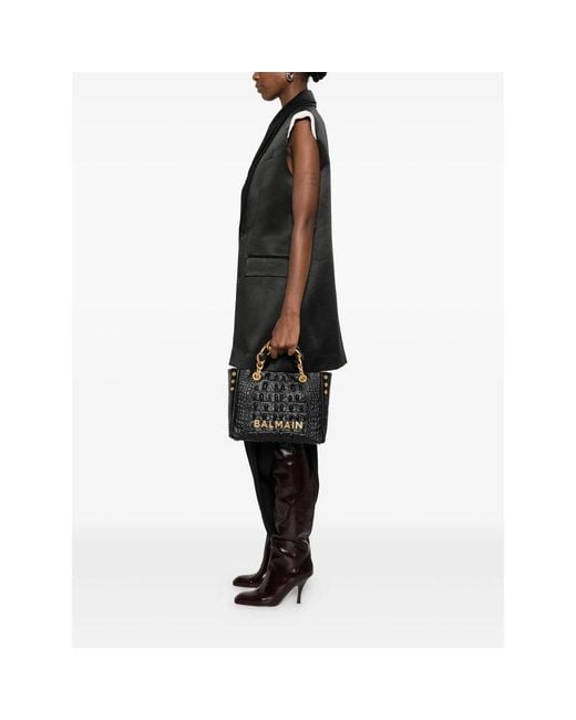 Balmain Black Tote Bags