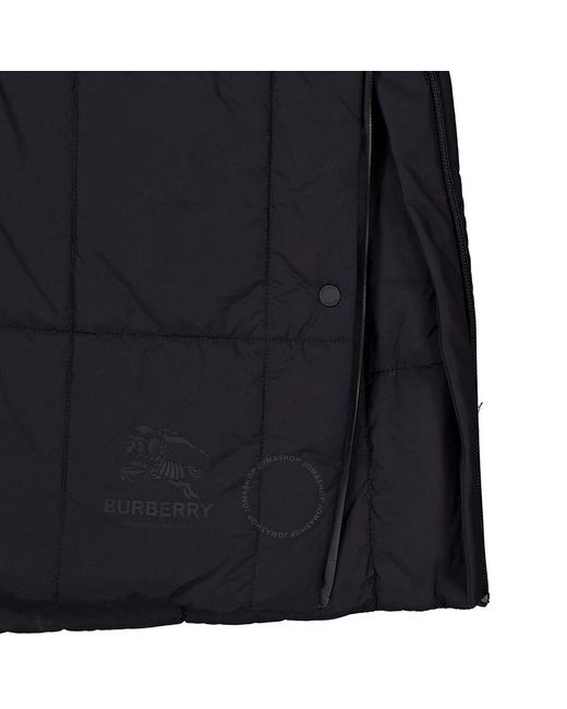 Burberry Black Quilted Nylon Half Zip Jacket for men
