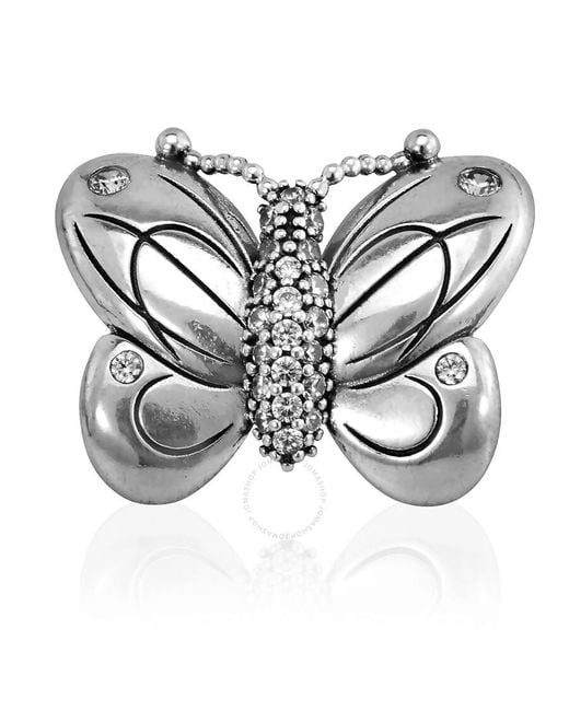 Pandora Metallic Sterling Silver Oversized Butterfly Clip Charm