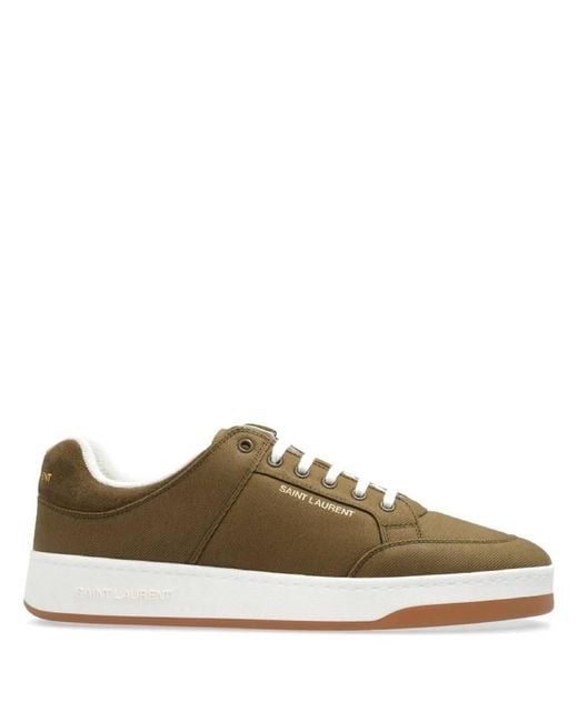 Saint Laurent Green Gabardine Sl/61 Low-Top Sneakers, Brand Size 41 Us for men