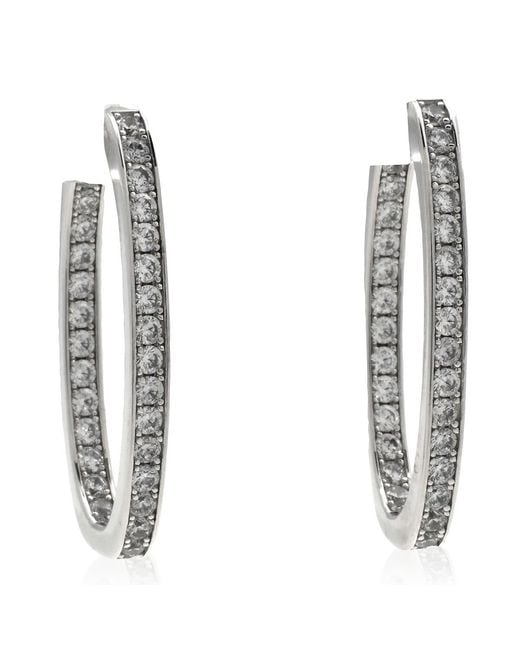 Apm Monaco White Pave Oval Sterling Earrings for men