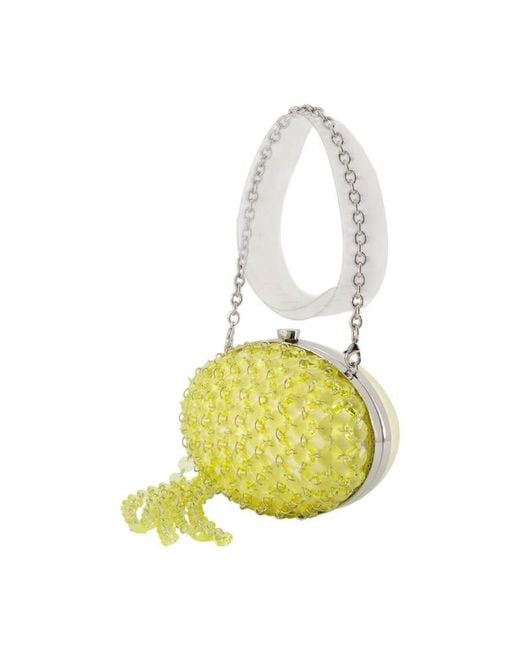Self-Portrait Yellow Self-Portrait Crystal-Embellished Clutch