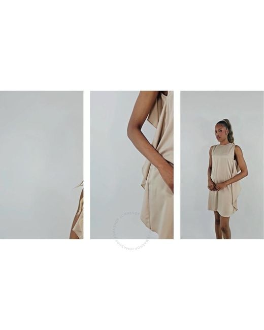 Stella McCartney Natural Draped-back Sleeveless Dress