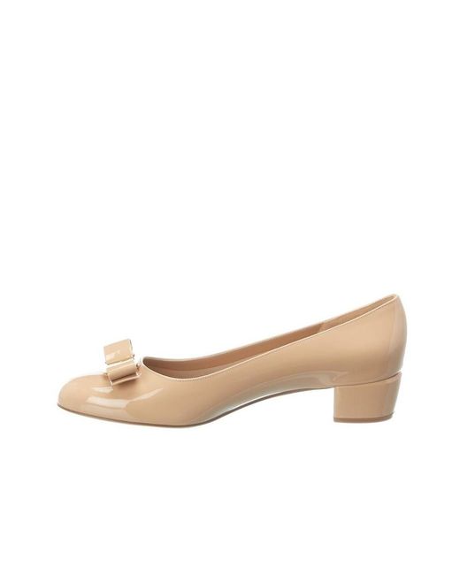 Ferragamo Natural Salvatore Ladies New Bisque Vara Bow Pump Shoe