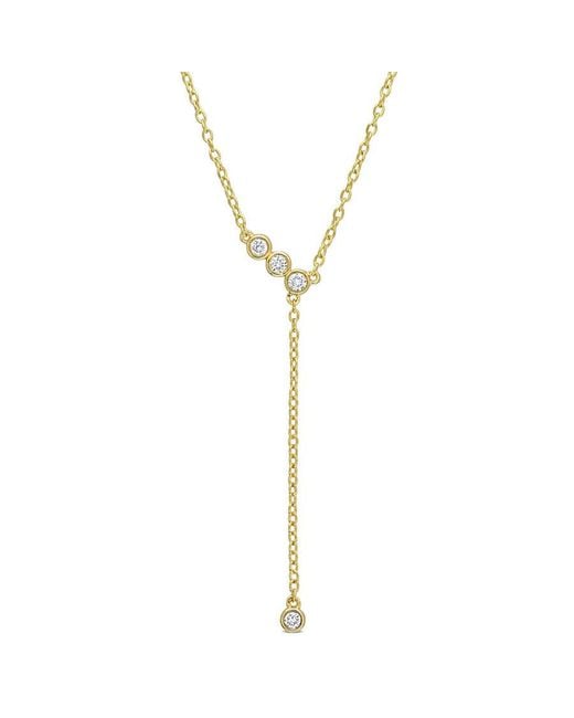 Created Forever Metallic 1/8 Ct Tgw Lab Created Diamond Lariat Necklace