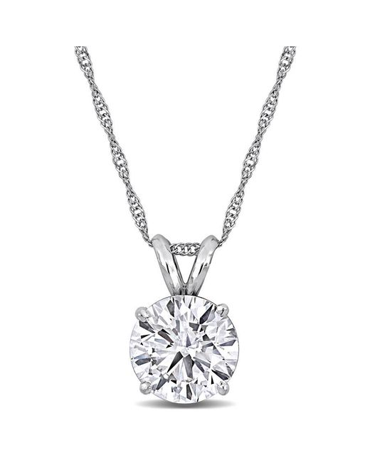 Created Forever Metallic 3Ct Tw Lab-Grown Diamond Solitaire Pendant With Chain for men