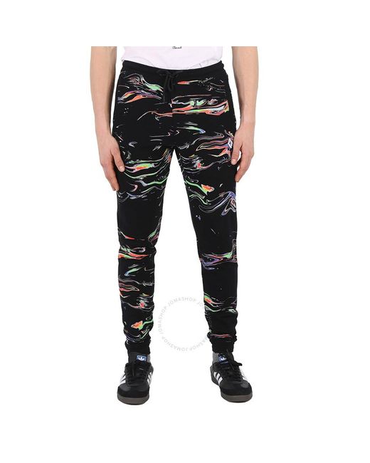 Marcelo Burlon Black Multicolor Printed Sweatpants for men