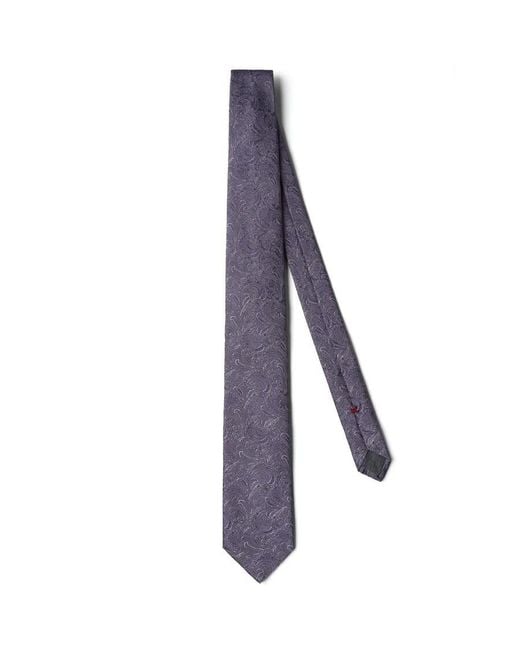 Brunello Cucinelli Purple Mauve Silk Paisley Tie, Brand (Us for men