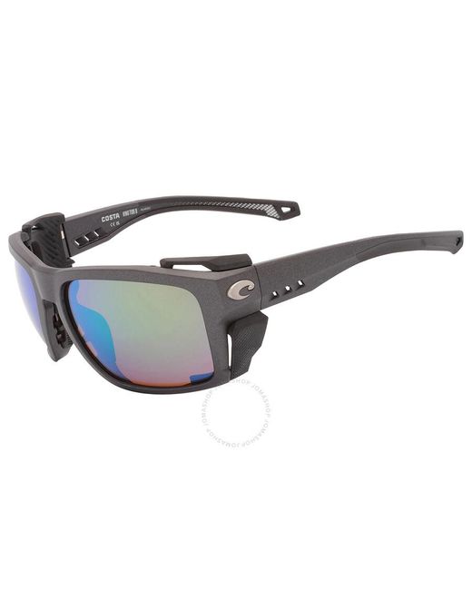 Costa Del Mar Gray King Tide 8 Green Mirror Polarized Glass Wrap Sunglasses 6s9111 911102 60 for men