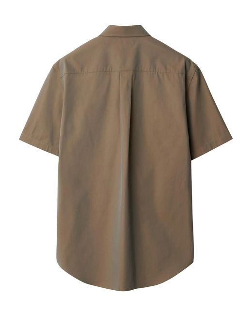 Burberry Brown Equestrian Knight Motif Cotton Poplin Shirt for men