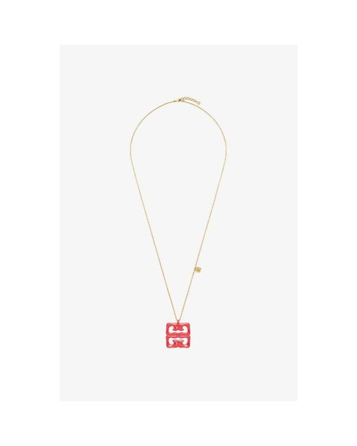 Givenchy White 4G Liquid Golden Color Pendant Necklace_Coral