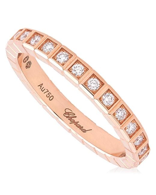 Chopard Metallic Ice Cube 18K Rose 0.24 Ct Diamond Ring