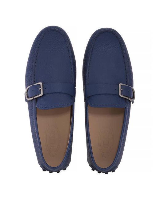 Tod's Blue Gommini Buckled Leather Loafers for men