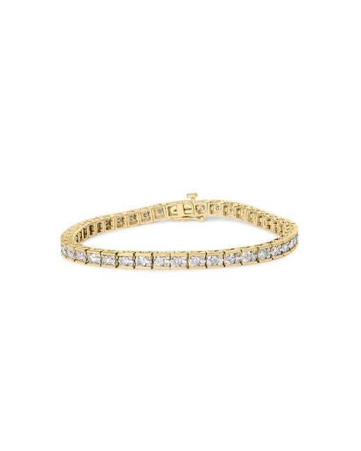 Haus of Brilliance Metallic 10K 4.00 Cttw Channel Set Round Diamond Tennis 7" Bracelet (J-K Color, I1-I2 Clarity)