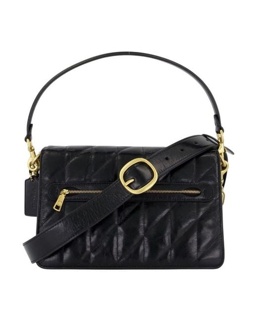 COACH Black Chain Tabby Shoulder Bag With Quilting