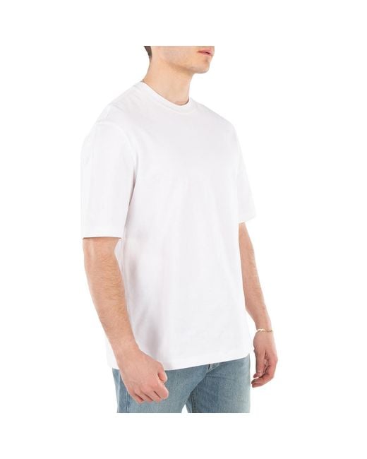 Ferragamo White Ferragamo Crew Neck Cotton T-Shirt for men