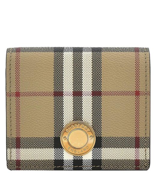 Burberry Natural Archive Check Folding Wallet