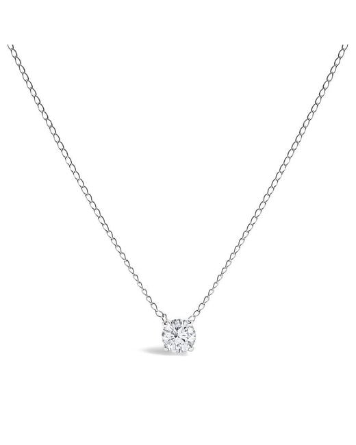 Haus of Brilliance Metallic 14K Floating 1/2 Cttw Lab Grown Diamond Solitaire Pendant Necklace